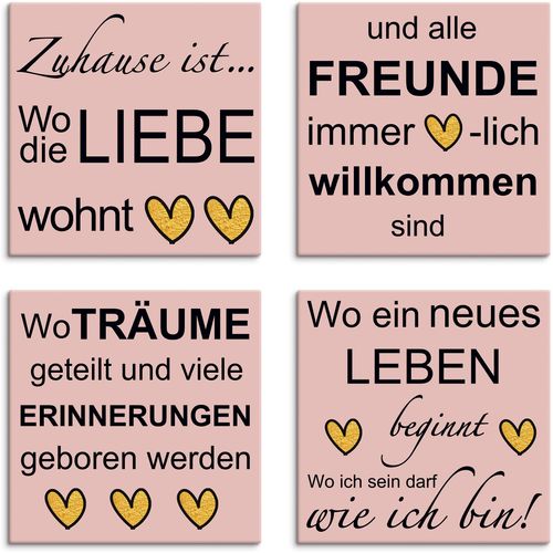 4062144354520 - Leinwandbild ARTLAND Wo die Liebe wohnt Bilder Gr B H 40 cm x 40 cm Leinwandbild Sprüche & Texte quadratisch 4 St pink Bild Leinwandbild Leinwandbilder Bilder 4er Set verschiedene Größen 4062144354520 - Leinwandbild ARTLAND Wo die Liebe wohnt Bilder Gr B H 40 cm x 40 cm Leinwandbild Sprüche & Texte quadratisch 4 St pink Bild Leinwandbild Leinwandbilder Bilder 4er Set verschiedene Größen