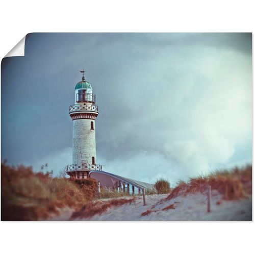 4055327607230 - Wandbild ARTLAND Der Warnemünder Leuchtturm Bilder Gr B H 40 cm x 30 cm Poster Gebäude 1 St grau Kunstdrucke Bilder als Leinwandbild Wandaufkleber oder Poster in versch Größen