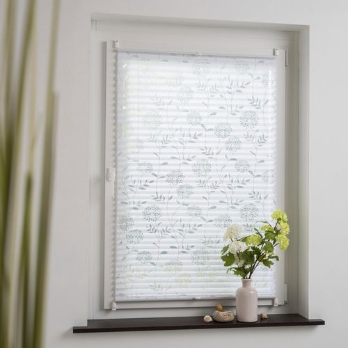 0093149064644 - Plissee GARESA Ausbrenner Blume Gr 11 weiß (weiß weiß weiß) B80cm H130cm Obermaterial 100% Polyester Plissees einfache Montage halbtransparent