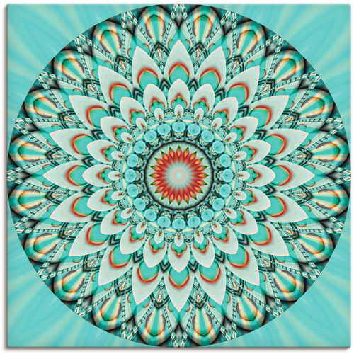 4059745800747 - Wandbild ARTLAND Mandala Integrität Bilder Gr B H 50 cm x 50 cm Leinwandbild Muster quadratisch 1 St grün Bild Leinwandbild Kunstdrucke Bilder als Alubild Leinwandbild Wandaufkleber oder Poster in versch Größen