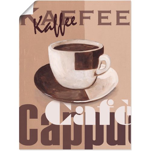 4055327639798 - Wandbild ARTLAND Kaffee Bilder Gr B H 60 cm x 80 cm Poster Getränke 1 St beige (naturfarben) Bild Poster Bilder als Alubild Leinwandbild Wandaufkleber oder in versch Größen
