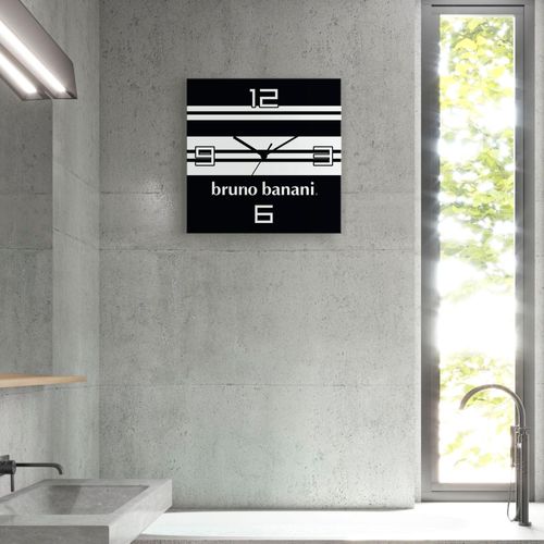 4062144894613 - Wanduhr BRUNO BANANI Stripes auf Alu Wanduhren Gr B H T 30 cm x 30 cm x 03 cm Quarzuhr schwarz Wanduhren analog 30 cm