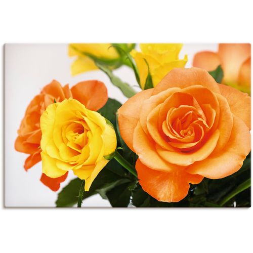 4059745452663 - Wandbild ARTLAND Rosenstrauß Bilder Gr B H 30 cm x 20 cm Leinwandbild Blumen 1 St orange Kunstdrucke Bilder als Alubild Leinwandbild Wandaufkleber oder Poster in versch Größen