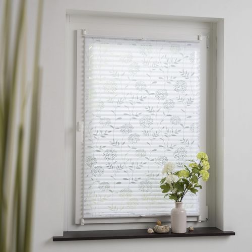 0093149064699 - Plissee GARESA Ausbrenner Blume Gr 3 weiß (weiß weiß weiß) B120cm H130cm Obermaterial 100% Polyester Plissees einfache Montage halbtransparent