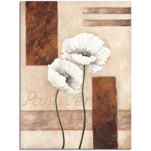 4055327154062 - Wandbild ARTLAND Papaver - Mohnblumen Bilder Gr B H 30 cm x 40 cm Leinwandbild Blumenbilder Hochformat 1 St beige (naturfarben) Kunstdrucke als Alubild Leinwandbild Wandaufkleber oder Poster in versch Größen
