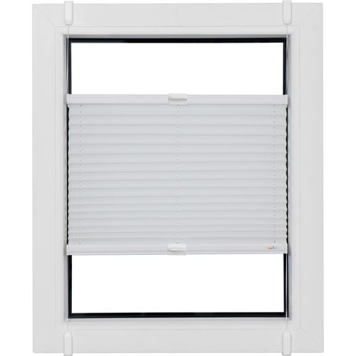 4001442954964 - Plissee Budget Crepe Plissees Gr 210 cm zweiseitig verschiebbar 105 cm weiß (weiß weiß) Plissees ohne Bohren Klemmfix glatt
