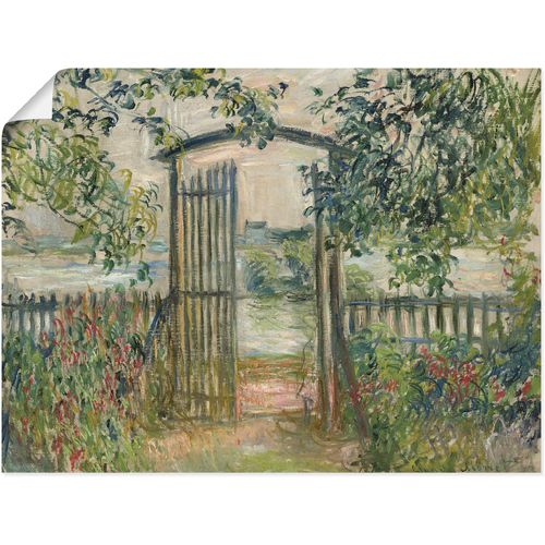 4055327549486 - Wandbild ARTLAND Das Gartentor in Vetheuil Bilder Gr B H 80 cm x 60 cm Poster Garten 1 St grün Bild Poster Bilder als Leinwandbild Wandaufkleber oder in versch Größen