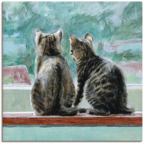 4055327379410 - Wandbild ARTLAND Schöne Aussicht Bilder Gr B H 40 cm x 40 cm Leinwandbild Haustiere 1 St grau Bild Kunstdruck Kunstdrucke Bilder als Leinwandbild Wandaufkleber oder Poster in versch Größen