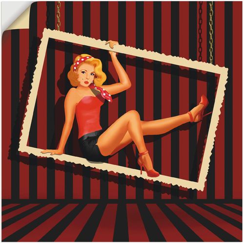4059745134224 - Wandbild ARTLAND Schönheit aus den 50er Jahren Bilder Gr B H 70 cm x 70 cm Wandaufkleber - Vinyl Frau 1 St rot Bild Kunstdruck Leinwandbild Kunstdrucke Bilder als Alubild Leinwandbild Wandaufkleber oder Poster in versch Größen