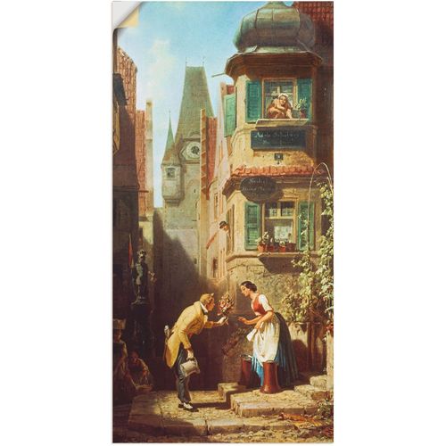 4062144517222 - Wandbild ARTLAND Der ewige Hochzeiter Um 1855 58 Bilder Gr B H 20 cm x 40 cm Wandaufkleber - Vinyl Paar 1 St braun Bild Leinwandbild Kunstdrucke Bilder als Leinwandbild Wandaufkleber oder Poster in versch Größen
