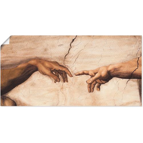 4055327297837 - Wandbild ARTLAND Hände Bilder Gr B H 100 cm x 50 cm Poster Religion 1 St beige (naturfarben) Bild Metallbild Metallbilder Bilder als Alubild Leinwandbild Wandaufkleber oder Poster in versch Größen