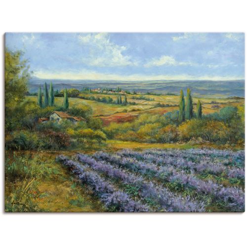 4055327151856 - Wandbild ARTLAND Lavendelfelder in der Provence Bilder Gr B H 120 cm x 90 cm Leinwandbild Europa 1 St blau Bild Leinwandbild Kunstdrucke Bilder als Alubild Leinwandbild Wandaufkleber oder Poster in versch Größen