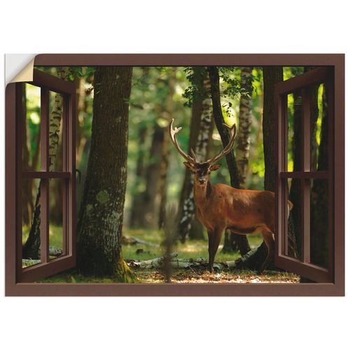 4057738620013 - Wandbild ARTLAND Fensterblick - Hirsch 4 Wald Bilder Gr B H 130 cm x 90 cm Wandaufkleber - Vinyl Fensterblick Querformat 1 St braun Bild Poster Bilder als Leinwandbild Wandaufkleber oder in versch Größen 4057738620013 - Wandbild ARTLAND Fensterblick - Hirsch 4 Wald Bilder Gr B H 130 cm x 90 cm Wandaufkleber - Vinyl Fensterblick Querformat 1 St braun Bild Poster Bilder als Leinwandbild Wandaufkleber oder in versch Größen