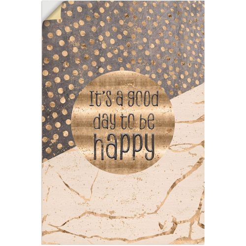 4059745815376 - Wandbild ARTLAND Ein guter Tag um glücklich zu sein Bilder Gr B H 20 cm x 30 cm Wandaufkleber - Vinyl Sprüche & Texte 1 St goldfarben Bild Kunstdruck Poster Bilder als Alubild Leinwandbild Wandaufkleber oder in versch Größen 4059745815376 - Wandbild ARTLAND Ein guter Tag um glücklich zu sein Bilder Gr B H 20 cm x 30 cm Wandaufkleber - Vinyl Sprüche & Texte 1 St goldfarben Bild Kunstdruck Poster Bilder als Alubild Leinwandbild Wandaufkleber oder in versch Größen