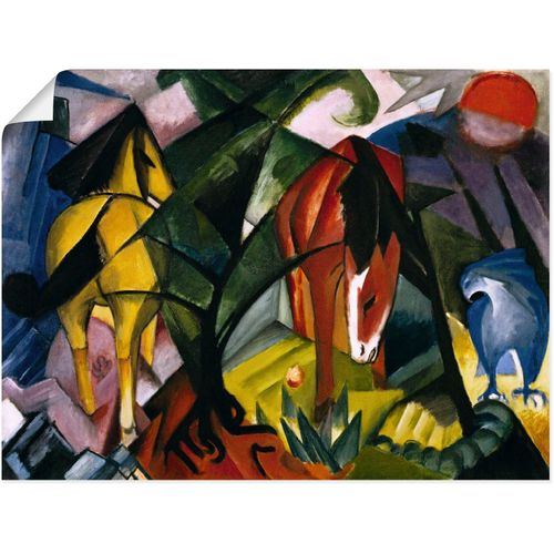 4058661196378 - Wandbild ARTLAND Pferde und Adler 1912 Bilder Gr B H 40 cm x 30 cm Poster Haustiere 1 St bunt Bild Metallbild Metallbilder Bilder als Alubild Leinwandbild Wandaufkleber oder Poster in versch Größen