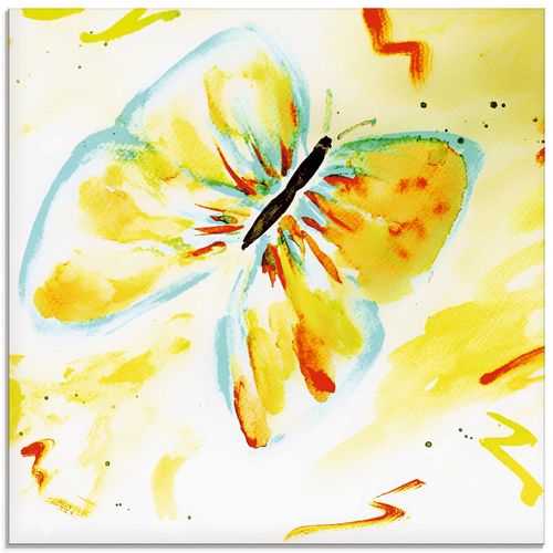 4055327668439 - Glasbild ARTLAND Schmetterling Gelb Bilder Gr B H 20 cm x 20 cm Glasbild Insekten quadratisch 1 St gelb Bild Glasbild Glasbilder Bilder in verschiedenen Größen