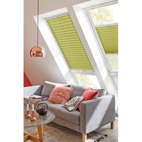 4001442766345 - Dachfensterplissee Classic Style Crepe Plissees Gr 100 cm zweiseitig verschiebbar 49 cm grün (limette weiß) Dachfensterplissees mit Führungsschienen 4001442766345 - Dachfensterplissee Classic Style Crepe Plissees Gr 100 cm zweiseitig verschiebbar 49 cm grün (limette weiß) Dachfensterplissees mit Führungsschienen