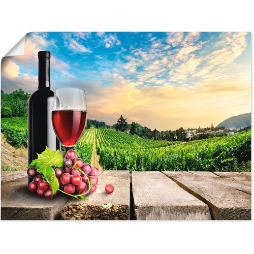 4059745779890 - Wandbild ARTLAND Wein vor Weinbergen Bilder Gr B H 80 cm x 60 cm Poster Berge 1 St grün Bild Poster Bilder als Alubild Leinwandbild Wandaufkleber oder in versch Größen