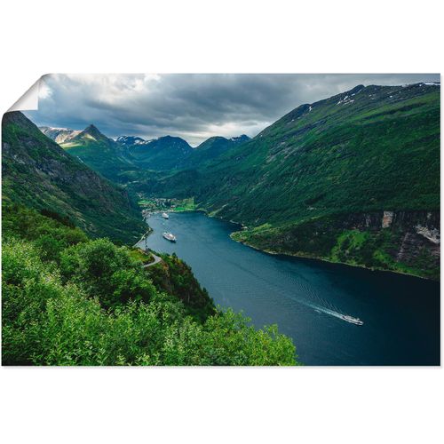 4059745765909 - Wandbild ARTLAND Blick auf den Geirangerfjord Norwegen Bilder Gr B H 60 cm x 40 cm Poster Küste 1 St grün Kunstdrucke Bilder als Alubild Leinwandbild Wandaufkleber oder Poster in versch Größen