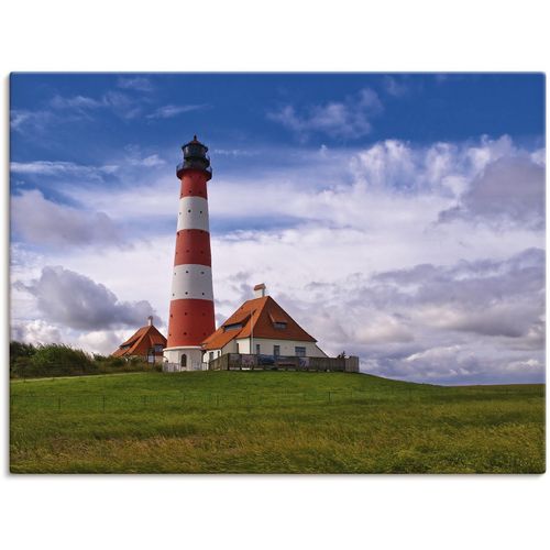 4057738029724 - Wandbild ARTLAND Leuchtturm Westerheversand Bilder Gr B H 60 cm x 45 cm Leinwandbild Gebäude 1 St blau Kunstdrucke Bilder als Leinwandbild Wandaufkleber oder Poster in versch Größen