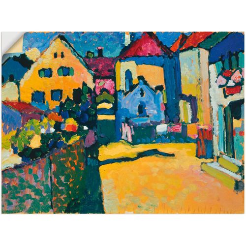 4057738588665 - Wandbild ARTLAND Grüngasse in Murnau 1909 Bilder Gr B H 40 cm x 30 cm Wandaufkleber - Vinyl Europa 1 St gelb Bild Poster Bilder als Leinwandbild Wandaufkleber oder in versch Größen