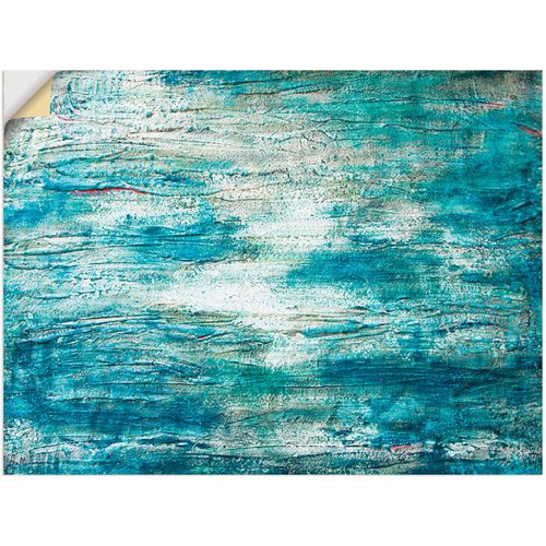 4062144310458 - Wandbild ARTLAND abstrakte Malerei Aquarell Bilder Gr B H 80 cm x 60 cm Wandaufkleber - Vinyl Gegenstandslos 1 St blau Bild Kunstdruck Leinwandbild Kunstdrucke Bilder als Leinwandbild Wandaufkleber oder Poster in versch Größen
