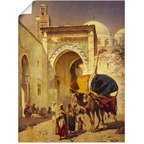 4055327559959 - Wandbild ARTLAND Eine arabische Straßenszene Bilder Gr B H 30 cm x 40 cm Poster Gebäude 1 St beige (naturfarben) Bild Poster Bilder als Leinwandbild Wandaufkleber oder in versch Größen