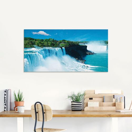 4055327015554 - Glasbild ARTLAND Niagara Bilder Gr B H 80 cm x 60 cm Glasbild Gewässer 1 St blau Glasbilder in verschiedenen Größen