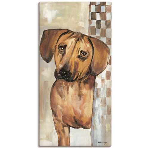 4055327193047 - Wandbild ARTLAND Hund Bilder Gr B H 30 cm x 60 cm Leinwandbild Haustiere 1 St beige (naturfarben) Bild Metallbild Metallbilder Bilder als Alubild Leinwandbild Wandaufkleber oder Poster in versch Größen