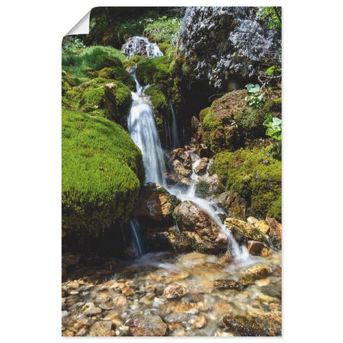 4059745556897 - Wandbild ARTLAND Kleiner Wasserfall in den Bergen Bilder Gr B H 60 cm x 90 cm Poster Gewässer Hochformat 1 St grün Bild Leinwandbild Kunstdrucke Bilder als Alubild Leinwandbild Wandaufkleber oder Poster in versch Größen