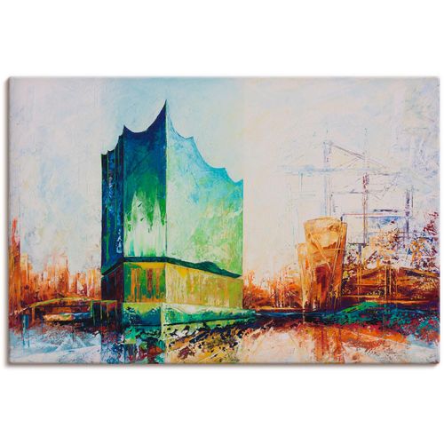 4059745943710 - Wandbild ARTLAND Elbharmonie Hamburg Bilder Gr B H 60 cm x 40 cm Leinwandbild Deutschland 1 St orange Kunstdrucke Bilder als Alubild Leinwandbild Wandaufkleber oder Poster in versch Größen
