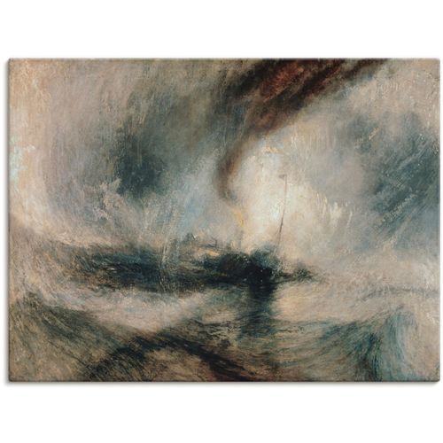 4055327690119 - Wandbild ARTLAND Schneesturm über dem Meer 1842 Bilder Gr B H 60 cm x 45 cm Leinwandbild Gewässer 1 St beige (naturfarben) Bild Poster Bilder als Leinwandbild Wandaufkleber oder in versch Größen