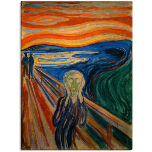 4059745451659 - Wandbild ARTLAND Der Schrei 1893 Bilder Gr B H 90 cm x 120 cm Leinwandbild Mann 1 St rot Bild Poster Bilder als Alubild Leinwandbild Wandaufkleber oder in versch Größen