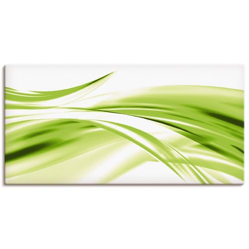 4055327243391 - Wandbild ARTLAND Schöne Welle - Abstrakt Bilder Gr B H 60 cm x 30 cm Leinwandbild Gegenstandslos Querformat 1 St grün Bild Metallbild Metallbilder Bilder als Alubild Leinwandbild Wandaufkleber oder Poster in versch Größen