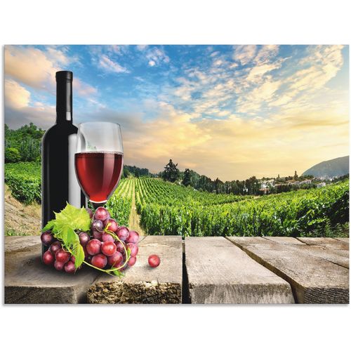 4059745780025 - Wandbild ARTLAND Wein vor Weinbergen Bilder Gr B H 40 cm x 30 cm Alu-Dibond-Druck Berge 1 St grün Bild Poster Bilder als Alubild Leinwandbild Wandaufkleber oder in versch Größen