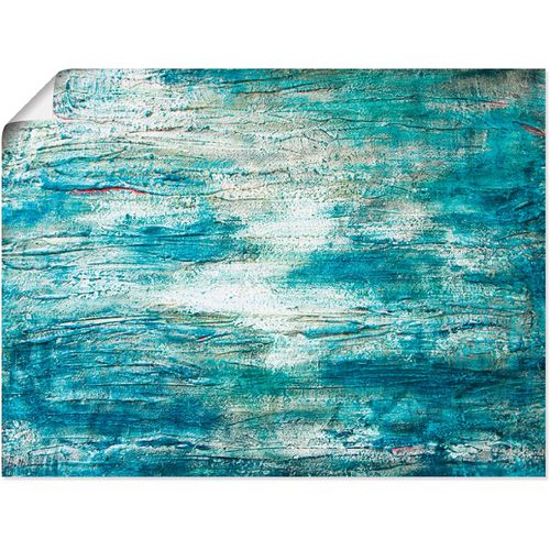 4055327345088 - Wandbild ARTLAND abstrakte Malerei Aquarell Bilder Gr B H 80 cm x 60 cm Poster Gegenstandslos 1 St blau Bild Kunstdruck Leinwandbild Kunstdrucke Bilder als Leinwandbild Wandaufkleber oder Poster in versch Größen
