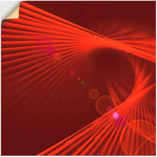 4059745206969 - Wandbild ARTLAND rote Schwingung Bilder Gr B H 30 cm x 30 cm Wandaufkleber - Vinyl Gegenstandslos 1 St rot Bild Kunstdruck Metallbild Metallbilder Bilder als Alubild Leinwandbild Wandaufkleber oder Poster in versch Größen