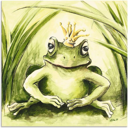 4057738383888 - Wandbild ARTLAND Kleiner Frosch Bilder Gr B H 30 cm x 30 cm Alu-Dibond-Druck Geschichten & Märchen 1 St grün Bild Poster Bilder als Alubild Leinwandbild Wandaufkleber oder in versch Größen