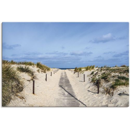 4062144675489 - Wandbild ARTLAND Strandaufgang an Küste der Ostsee Bilder Gr B H 60 cm x 40 cm Leinwandbild Strandbilder Querformat 1 St blau Kunstdrucke als Alubild Leinwandbild Wandaufkleber oder Poster in versch Größen
