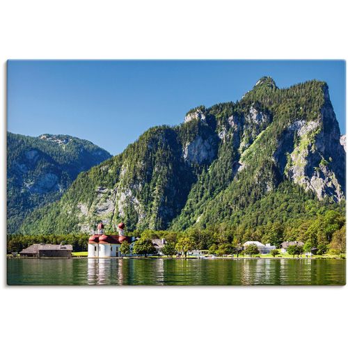 4062144678046 - Wandbild ARTLAND Blick auf den Königssee Bilder Gr B H 60 cm x 40 cm Leinwandbild Berge & Alpenbilder Querformat 1 St grün Kunstdrucke als Alubild Leinwandbild Wandaufkleber oder Poster in versch Größen