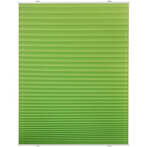 4250434131207 - Plissee ORIGINAL Haftfix Plissees Gr 130 cm zweiseitig verschiebbar 50 cm grün (grün weiß) Plissees ohne Bohren Plissee Crush-Optik mit Saugnapf