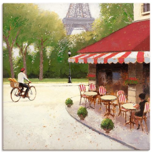 4055327711326 - Wandbild ARTLAND Café du Martin III Bilder Gr B H 30 cm x 30 cm Leinwandbild Europa quadratisch 1 St rot Bild Poster Bilder als Leinwandbild Wandaufkleber oder in versch Größen