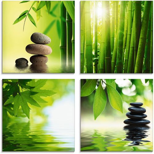 4055327810166 - Glasbild ARTLAND Spa Stillleben Bambus Steinpyramide grün Bilder B H 40cm x 40cm Glasbild Zen 4 St Glas in verschiedenen Größen B40cm H40cm 4055327810166 - Glasbild ARTLAND Spa Stillleben Bambus Steinpyramide grün Bilder B H 40cm x 40cm Glasbild Zen 4 St Glas in verschiedenen Größen B40cm H40cm