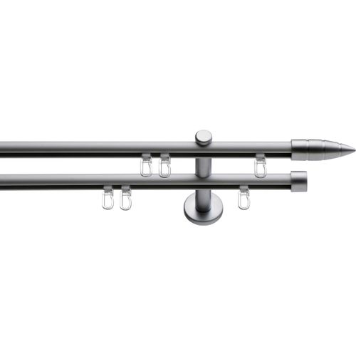 4042627725412 - Gardinenstange INDEKO Menorca Gr 2 silber (edelstahlfarben silberfarben) Gardinenstangen L 160cm Ø 16mm 2 läufig Aluminium Innenlauf Komplett-Set inkl Gleitern und Montagematerial L160cm 4042627725412 - Gardinenstange INDEKO Menorca Gr 2 silber (edelstahlfarben silberfarben) Gardinenstangen L 160cm Ø 16mm 2 läufig Aluminium Innenlauf Komplett-Set inkl Gleitern und Montagematerial L160cm