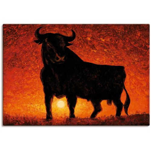 4055327162425 - Wandbild ARTLAND Andalusischer Stier Bilder Gr B H 70 cm x 50 cm Leinwandbild Wildtiere 1 St rot Bild Metallbild Metallbilder Bilder als Alubild Leinwandbild Wandaufkleber oder Poster in versch Größen