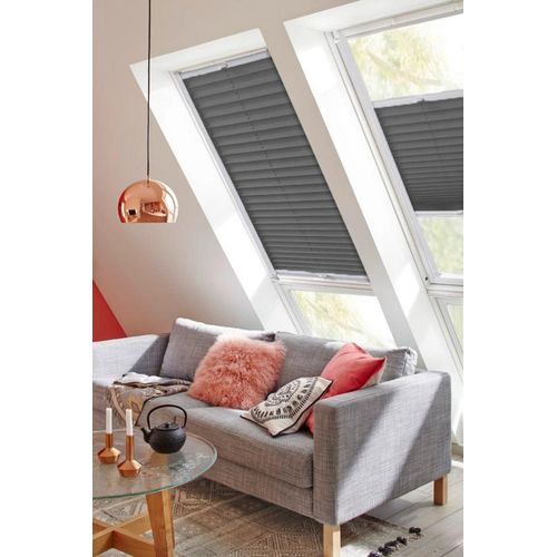 4001442766246 - Dachfensterplissee Classic Style Crepe Plissees Gr 94 cm zweiseitig verschiebbar 97 cm grau (anthrazit weiß) Dachfensterplissees mit Führungsschienen 4001442766246 - Dachfensterplissee Classic Style Crepe Plissees Gr 94 cm zweiseitig verschiebbar 97 cm grau (anthrazit weiß) Dachfensterplissees mit Führungsschienen