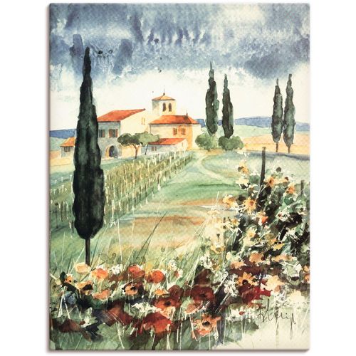 4055327815642 - Wandbild ARTLAND Toskana I Bilder Gr B H 45 cm x 60 cm Leinwandbild Europa 1 St grün Bild Kunstdruck Kunstdrucke Bilder als Leinwandbild Wandaufkleber oder Poster in versch Größen