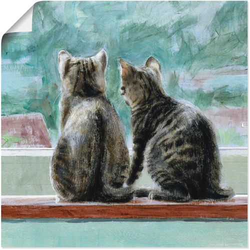 4055327385664 - Wandbild ARTLAND Schöne Aussicht Bilder Gr B H 40 cm x 40 cm Poster Haustiere 1 St grau Bild Kunstdruck Kunstdrucke Bilder als Leinwandbild Wandaufkleber oder Poster in versch Größen