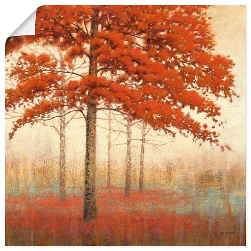 4055327727808 - Wandbild ARTLAND Herbst Baum II Bilder Gr B H 70 cm x 70 cm Poster Bäume quadratisch 1 St orange Bild Poster Bilder als Leinwandbild Wandaufkleber oder in versch Größen
