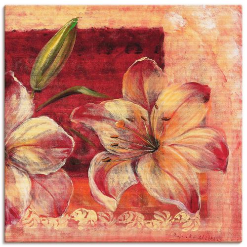 4055327471527 - Wandbild ARTLAND Klassische Blumen IV Bilder Gr B H 30 cm x 30 cm Leinwandbild Blumen quadratisch 1 St rot Kunstdrucke als Leinwandbild Wandaufkleber oder Poster in versch Größen